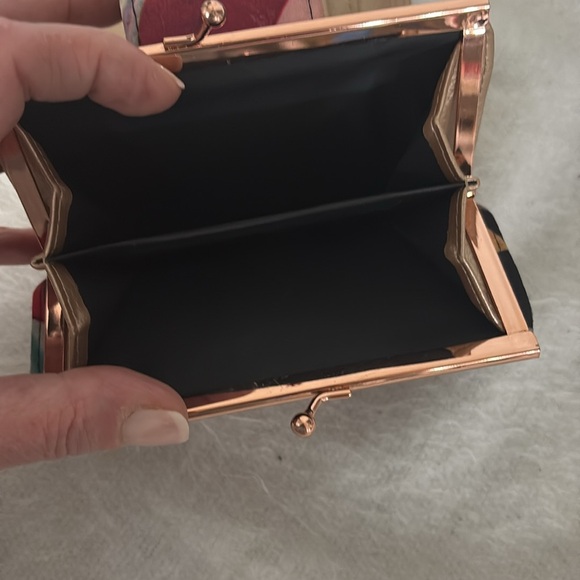 Buxton Floral Women's Black and Multicolor wallet/ Clutch - Picture 8 of 10